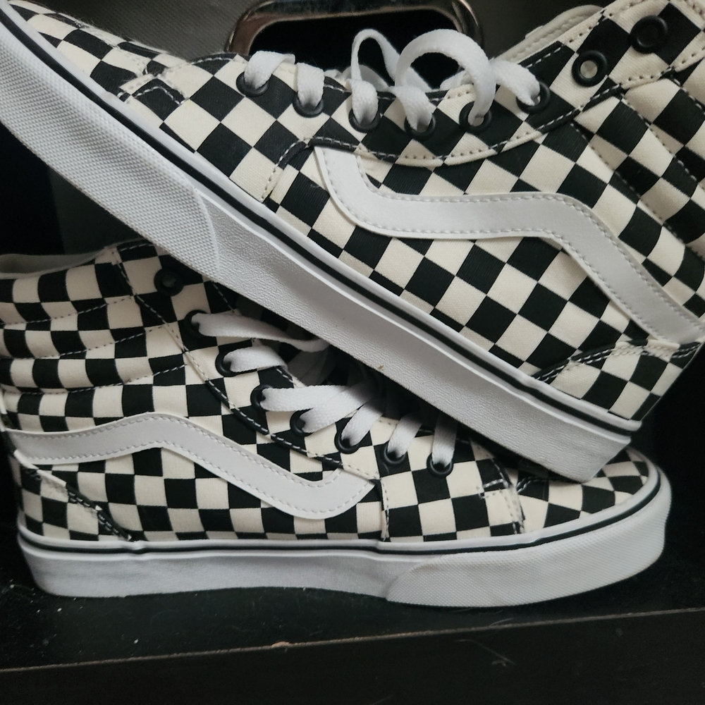 Vans Black and White Athletic High-Top Sneakers